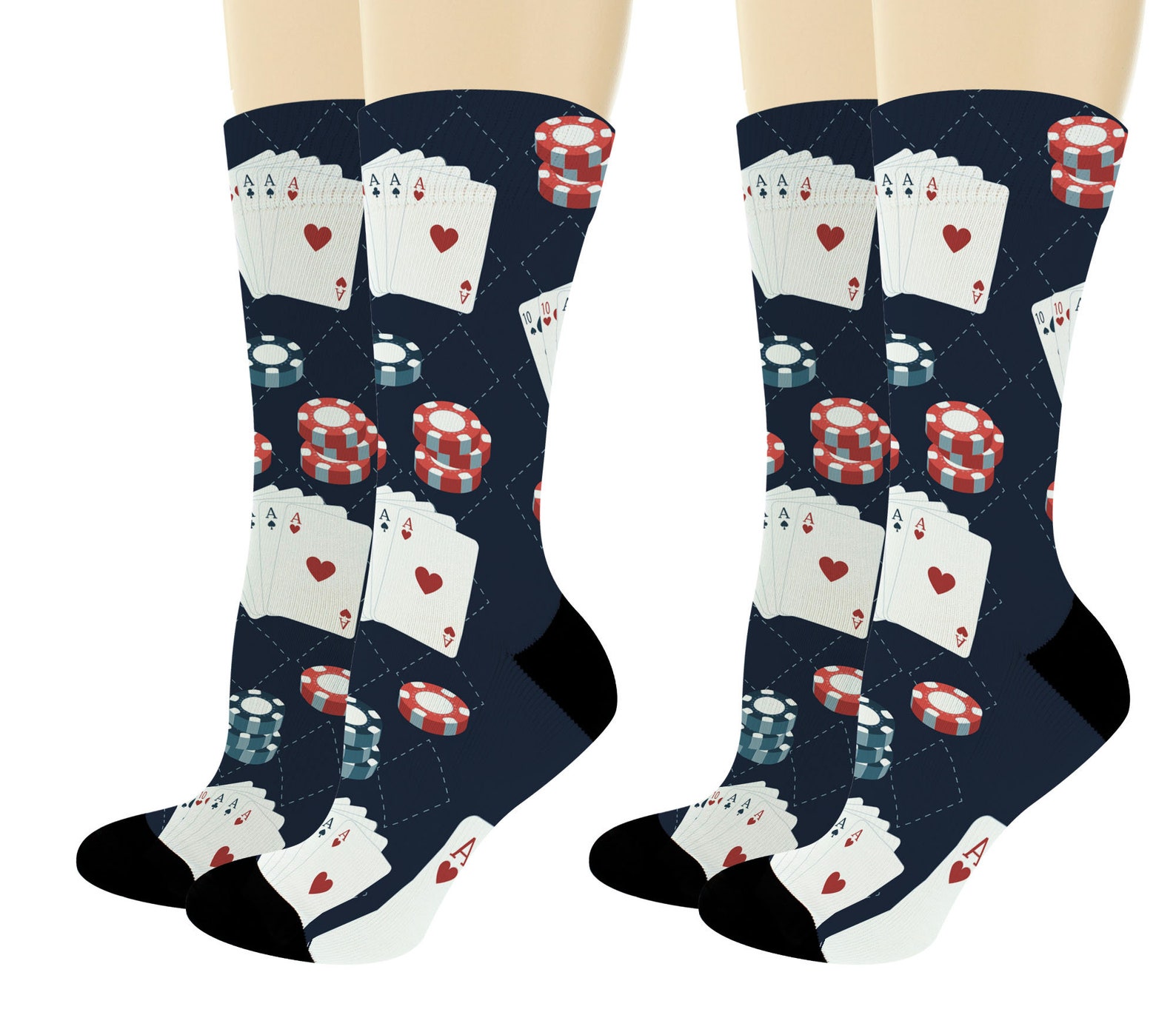 Poker Gifts Poker Themed Socks Card Ace Socks Suit Socks Lucky Etsy