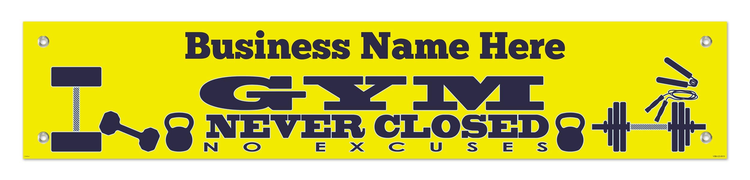 Personalized Gym Banner With 1 Line Custom Text Gym Never Etsy UK