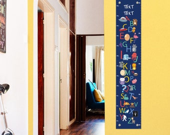 Personalized Growth Chart for Children ABC's Alphabet Fun with Custom Name Growth Chart for Kids