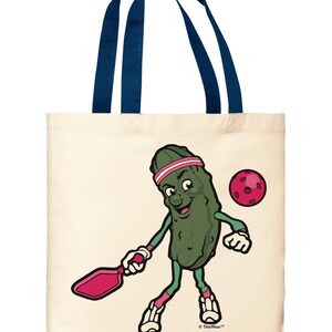Funny Pickleball Gifts Pickle Playing Pickleball Lightweight Small Canvas Tote Bag