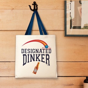 Pickleball Tote Bag: Designated Dinker, Cotton Canvas With Strap