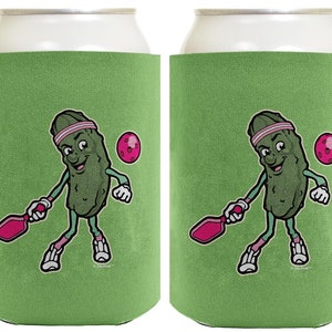 Funny Pickleball Gifts Pickle Playing Pickleball Standard Can Drink or Slim Can Seltzer Can Thermocoolers