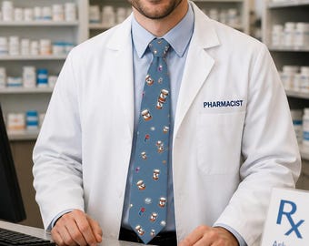 RX Prescription Tie for Nurse Pharmacist or Doctor Appreciation Gifts Necktie