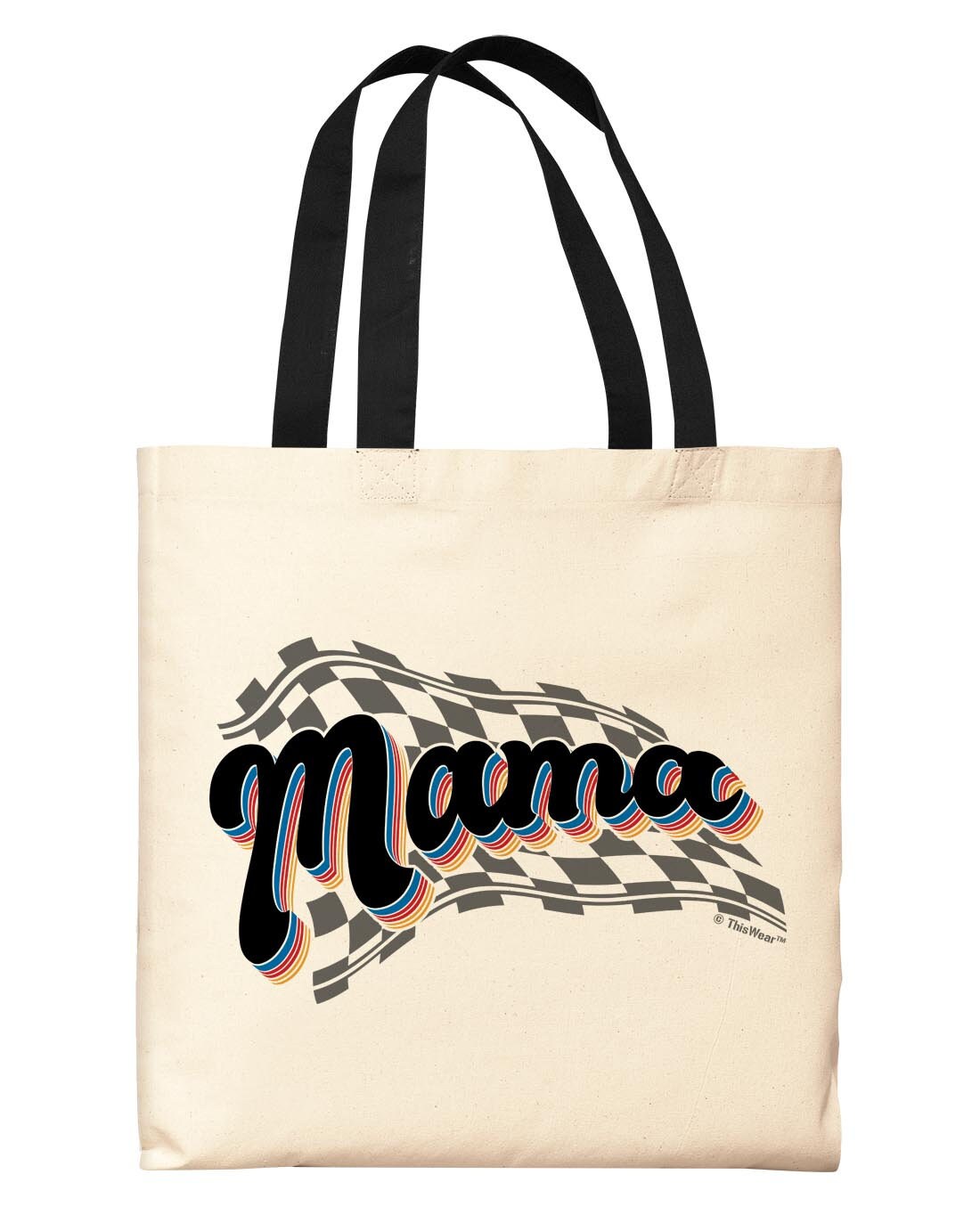 【Mama】トートバッグ Mother's Day Tote Bag: Mama Retro Text Style, Cotton Canvas With