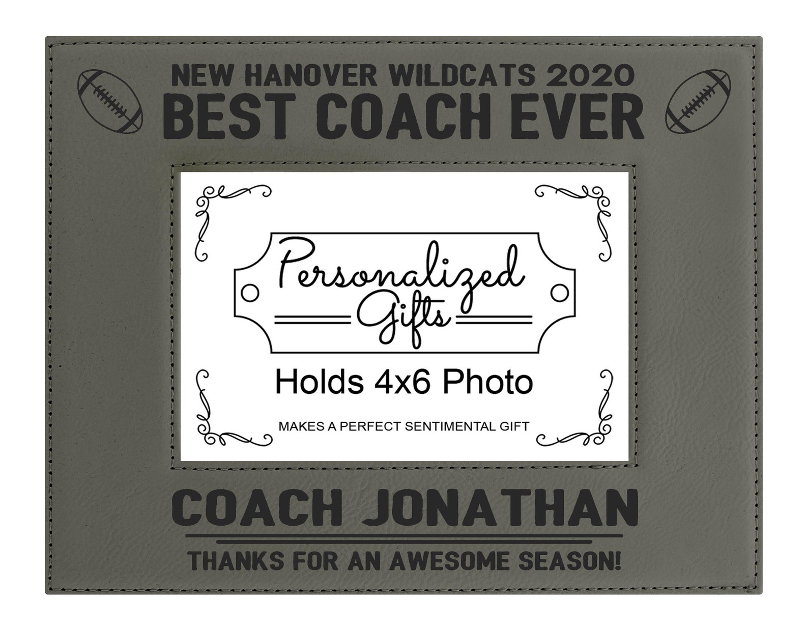 Personalized Football Coach Custom Name & Message 4x6 Etsy