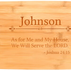 Personalized Last Name Serve the Lord Bamboo Cutting Board - Etsy