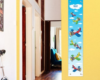Personalized Growth Chart Cute Airplanes with Name Personalized Vinyl Growth Chart