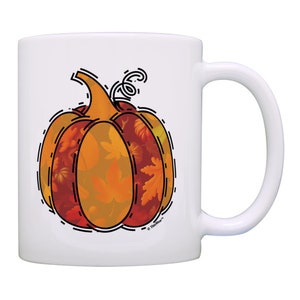 Halloween Coffee Mug Watercolor Pumpkin Mug 11oz or 15oz Ceramic Coffee Mug