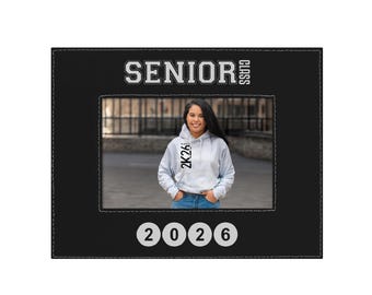 Personalized Graduation Photo Frame: Senior 2026 Leatherette Gift