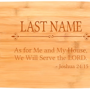 Personalized Last Name Serve the Lord Bamboo Cutting Board - Etsy