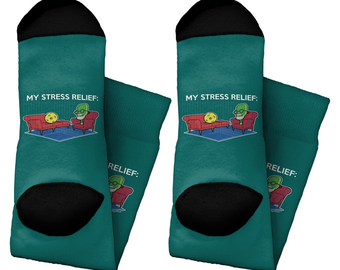 Pickleball Socks, My Stress Relief Is Pickleball Socks, Pickleball Gift Ideas, Gift For Pickleball Lover, Pickleball Player Socks