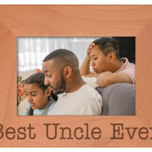 Uncle Gift for Best Uncle Ever Laser Engraved Wood Frame
