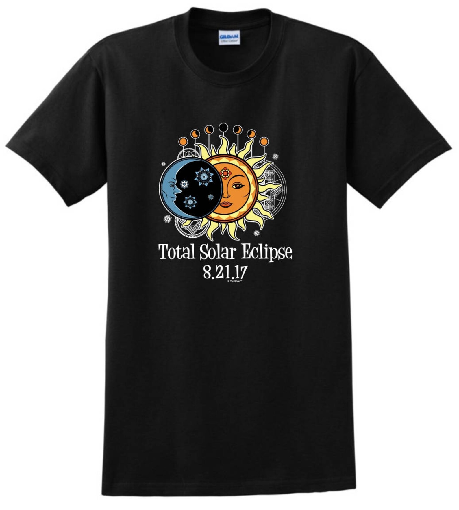 Eclipse Event Solar Eclipse 8-21-2017 Sun and Moon Art T-shirt - Etsy