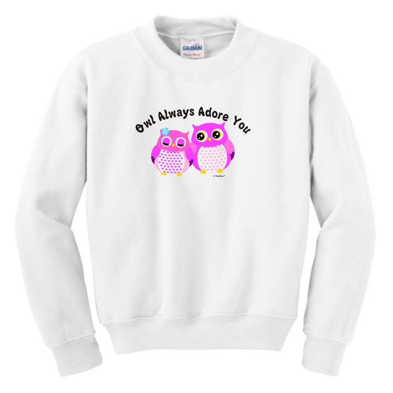 HS-329 Owl Always Adore You Youth Crewneck Sweatshirt 18000B