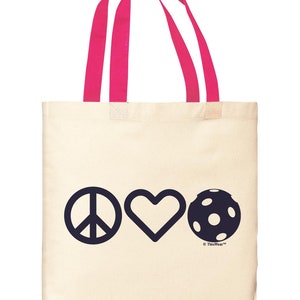 Pickleball Gifts For Women Peace Love Pickleball Lightweight Small Canvas Tote Bag