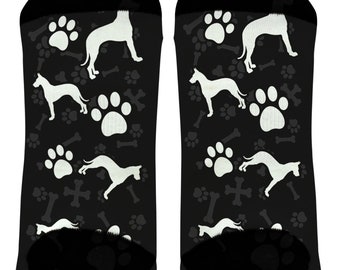 Great Dane Socks for Dog Lovers Great Dane Paw Socks Dog Breed Gifts Great Dane Gifts Dog Lover Gifts Novelty Crew Socks - CSK-0108