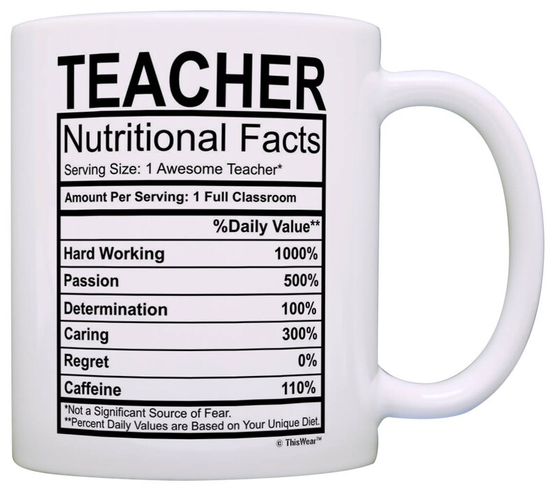 Download Teaching Gifts Teacher Nutritional Facts Label Classroom ...