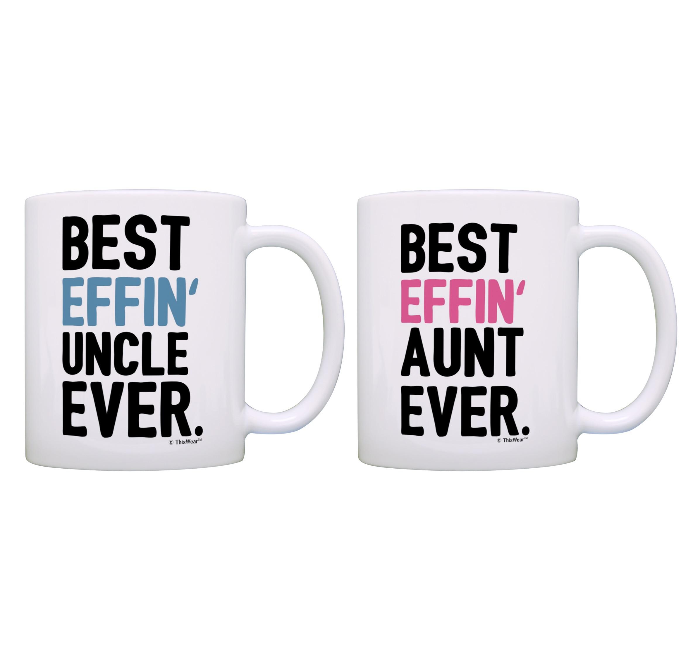 Best Aunt Uncle Gifts Best Effin' Aunt Ever and Best Effin' Uncle Ever Mug Set Uncle Aunt Mugs - M11-3087/M11-3093