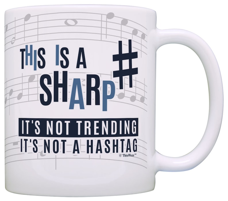 Music Themed Gifts for Musicians This is A Sharp Not A Hashtag Etsy