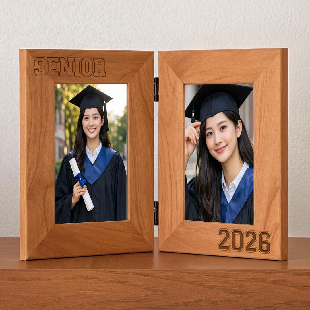 Graduation Frame - Senior 2026 - Milestone Photos - Wood Side by Side ...