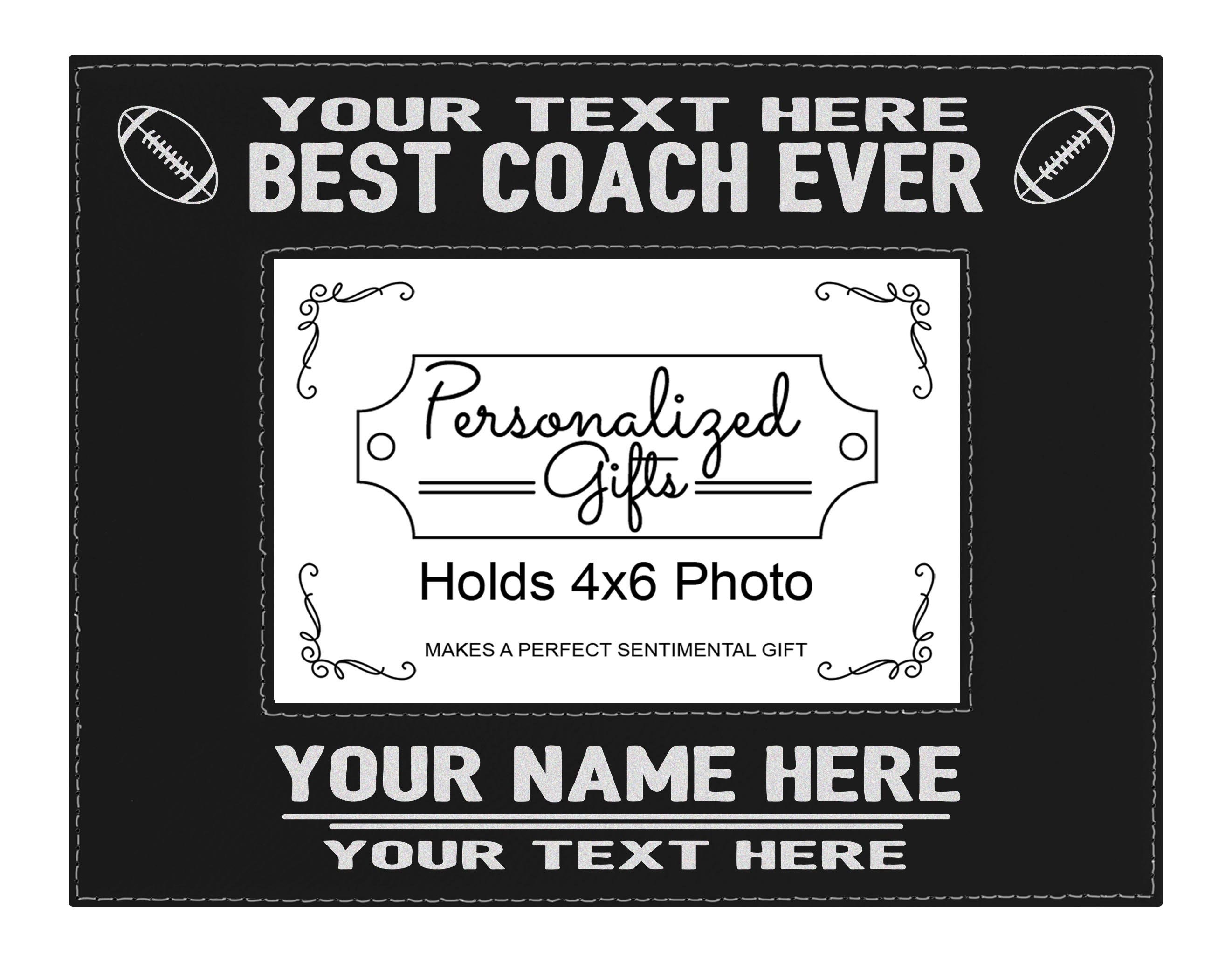 Personalized Football Coach Custom Name & Message 4x6 Etsy