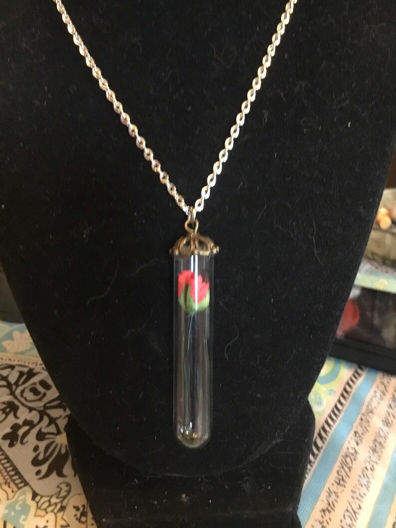 Girls Red Rose Necklace