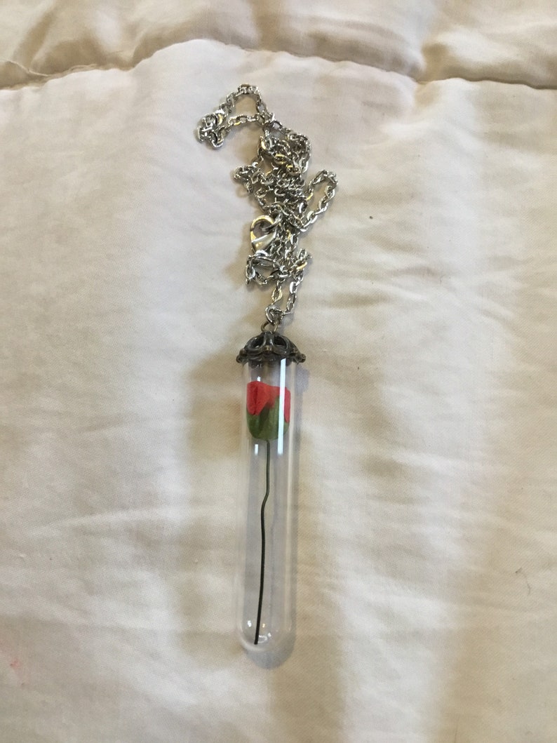 Girls Red Rose Necklace