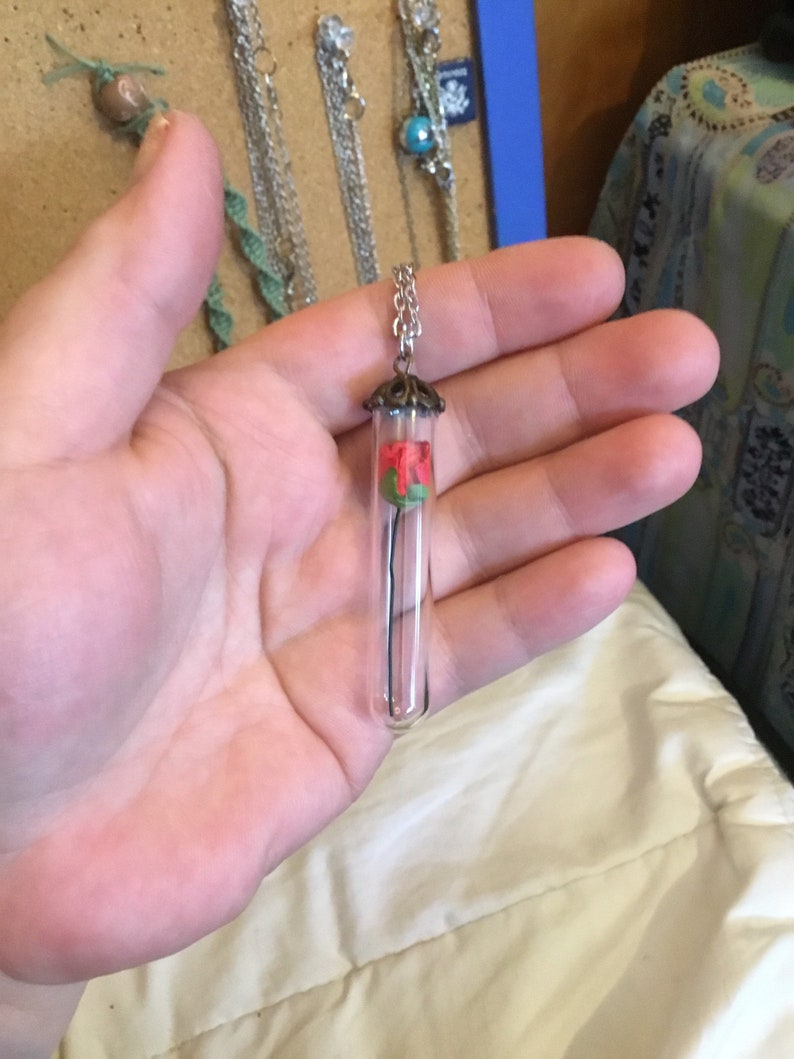 Girls Red Rose Necklace