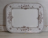Antique Brown Transferware Platter - 1800 39 s - English Pottery - Melrose Cliff