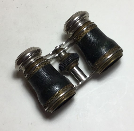 Vintage French Opera Glasses with Leather Case - … - image 4