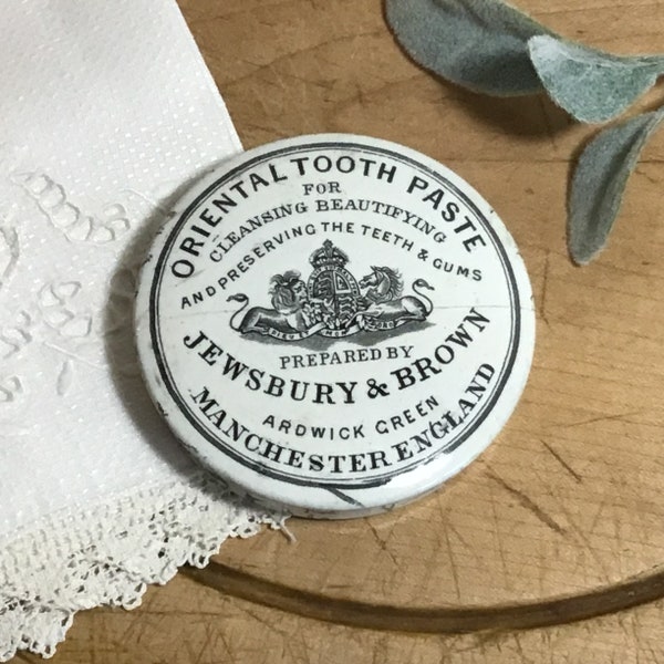 Antique Tooth Paste Pot Lid - 1800's - English Chemist - Advertising - Victorian