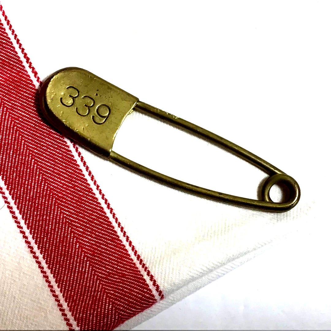 Large Vintage Brass Numbered Pin - Etsy