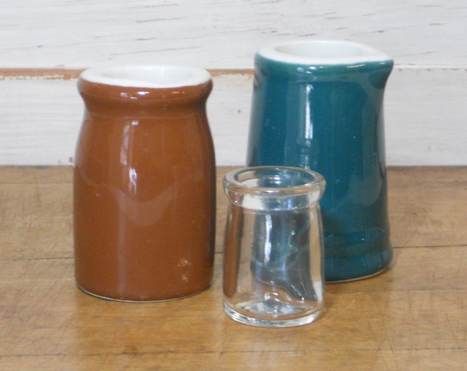 3 Vintage Restaurant Creamers Individual Cream Pitchers Etsy