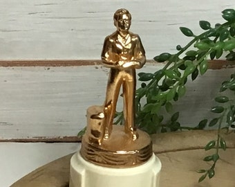 Vintage Brass Newsboy Trophy - Newspaper Delivery Trophy