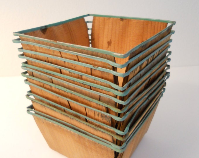 Vintage Wood Berry Baskets Set of 12 Etsy