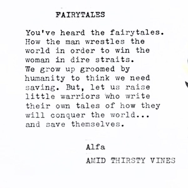 Fairytales | Typed Poem| Strength| Daughter gift| by Alfa