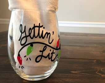 Christmas Stemless Wine Glass - Gettin’ Lit