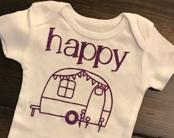 Happy Camper Baby Onesie - Happy Camper - Onesie - Baby Onesie - Wacky Onesie