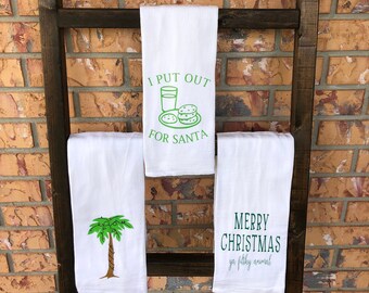 Christmas Tea Towel - Funny Kitchen Towels - Dish Towel - Kitchen Decor - Hostess Gift - Shower Gift - Housewarming Gift - Flour Sack Towel