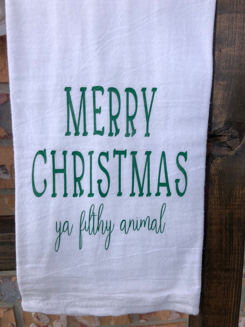 Christmas Tea Towel Funny Kitchen Towels Dish Towel Etsy