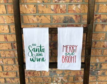 Christmas Tea Towel - Funny Kitchen Towels - Dish Towel - Kitchen Decor - Hostess Gift - Shower Gift - Housewarming Gift - Flour Sack Towel