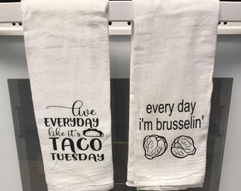 Tea Towel - Funny Kitchen Towels - Dish Towel - Kitchen Decor - Hostess Gift - Shower Gift - Housewarming Gift - Flour Sack Towel