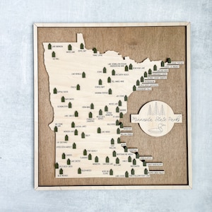 Minnesota State Park Map: Adventure Tracker, Family Keepsake (12x12)