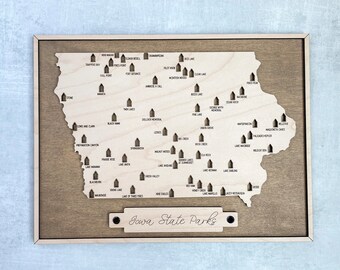 Iowa State Parks Tracker Map: Laser Cut Family Adventure