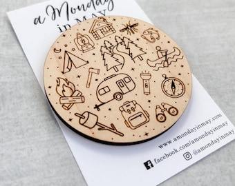 Outdoor Adventures Magnet: Cabin Decor, Camping Gift