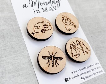 Camping & Outdoor Adventures Mini Magnet Set | Fridge Magnets | Camper Magnets