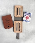 Travel Cribbage Board Game, Pocket Cribbage, Mini Cribbage, Full Track, Leatherette Case, Card & Peg Storage