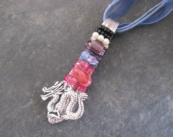 Mulan Inspired Spoon Necklace; Princess Mulan; Wire Wrapped and Beaded; Up Cycle