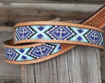 Handmade Leather Beaded Belt
