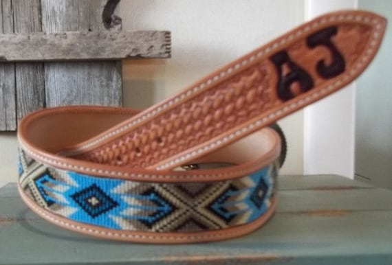beaded leather belt